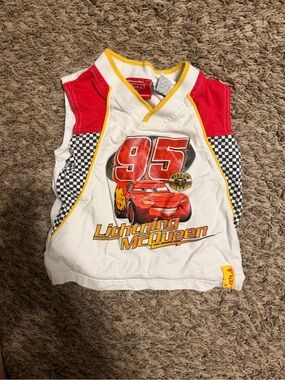 Vintage Lightning McQueen White & Red Tank Top for Kids Cars Pixar